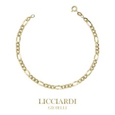 Bracciale unisex figaro oro giallo 18kt