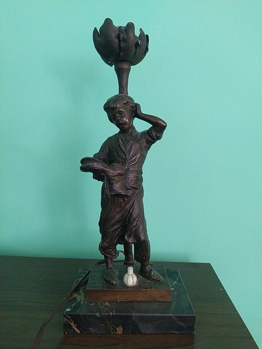 Lampada statuina bronzo - lampada,