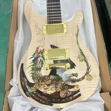 Chitarra elettrica PRS Custom 24 Dragon Inlay - finitura acero naturale hardware oro