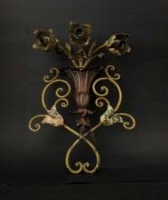 ✅ ANTICA APPLIQUE LIBERTY EPOCA PRIMI 900 A TRE LUCI SCONCE ANTIQUE - 3770