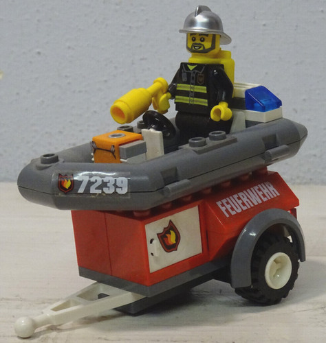 Lego city 7239 gommone - city, vigili