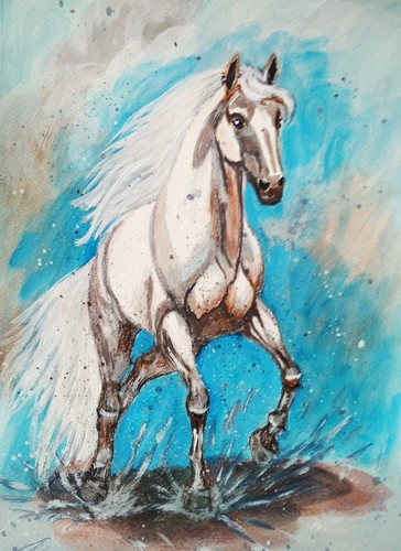 Cavallo movimento dipinto - in,