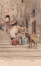 CARTOLINA DI NAPOLI ,GRADINI S. BARBARA  non viaggiata 1900 Ca.