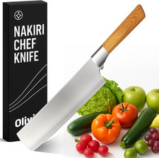 Mannaia Da Cucina in Acciao Inox - Lama Da 20 Cm - Coltello Affilato per Tagliar