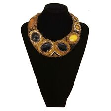 collana collier largo girocollo pietre dure agata nera giada gialla statement