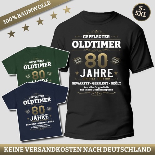 Shirt uomo compleanno - t-shirt, 80°