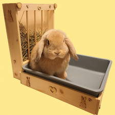 Lettiera con fieniera in legno