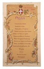Menu - BALLO A CORTE - 28 gennaio 1899 - UMBERTO I - Savoia - Regno