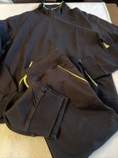 tuta sportiva donna elasticizzata tag L nera con profili giallo flou zip