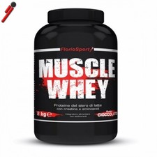FlorioSport, Muscle Whey, 2 Kg Proteine Siero Latte Creatina Taurina Aminoacidi
