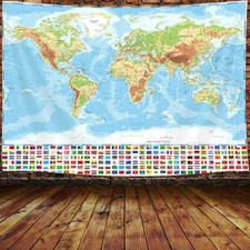 Bandiera inglese mappa del mondo vintage poster XXL arazzo arazzo carta da parati fotografica