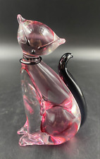 Statuetta statua scultura soprammobile GATTO vetro Murano sommerso Seguso