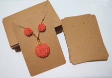 10pz cartoncini espositore x collana, orecchini 9x6cm colore avano