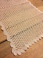 Runner Color Crema Fatto Di Pizzo Ad Uncinetto Tutto A Mano Vintage