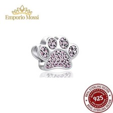 Charm Zampa Rosa Argento S925 (Tipo Pandora)