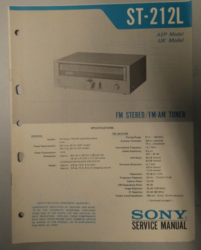 Sony manuale servizio - sony,