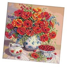 Kit Punto Croce Timbrato Fiori