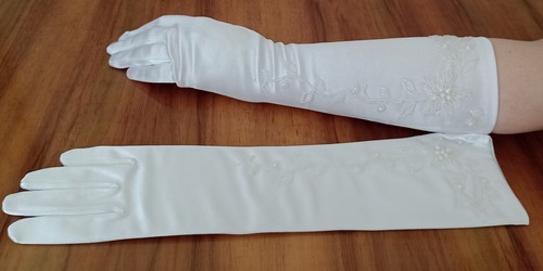 Guanti raso sposa con - guanti,