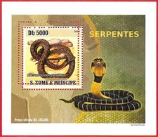 A4442 - SAO TOME & PRINCIPE - ERROR MIPERF, blocco speciale: 2008, serpenti
