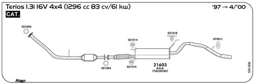 Catalizzatore per daihatsu - per,