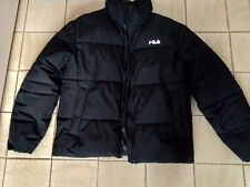 Giubbotto Fila Puffer Giacca Vintage Nero Piumino Bomber da Uomo Taglia L HipHop