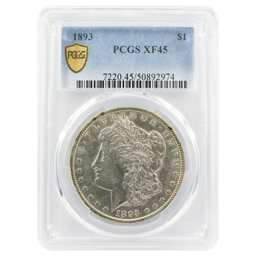 Dollaro morgan 1893 xf45 pcgs - morgan,