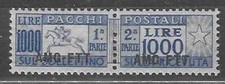 FRANCOBOLLI - 1954 REPUBBLICA TRIESTE A PACCO POSTALE L.1000 CAVALLINO F/1186
