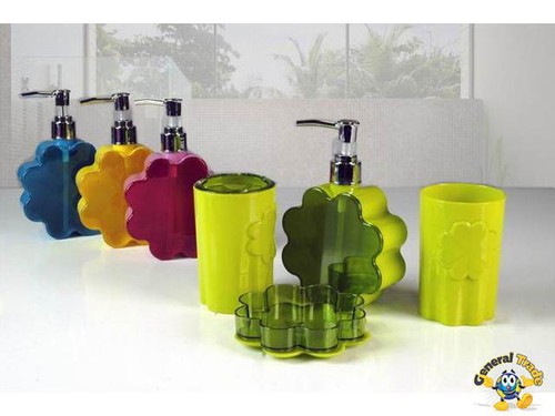 Set bagno pezzi colorato 4 - set,