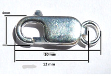 gancio chiusura a moschettone a molla 10mm in argento 925 per catenina bracciale