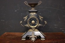 Stupendo orologio / tavolo / tavola / marmo scuro / bronzo / francese / Francia