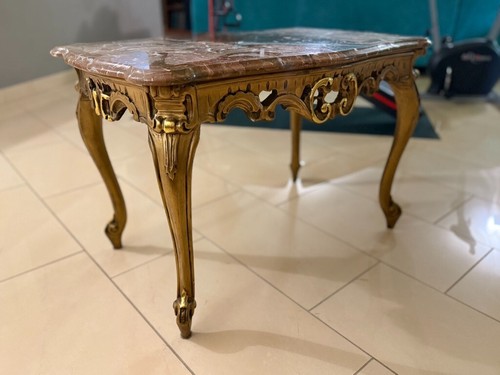 Tavolino italiano dorato con
