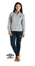 TUTA DONNA SPORT COTONE CALIBRATA MAGLIA FULL ZIP PANTALONE POLSINATO UMBRO
