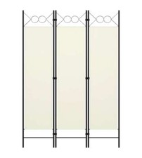 vidaXL Paravento 3 Pannelli Bianco Crema 120x180 cm - Divisorio Decorativo