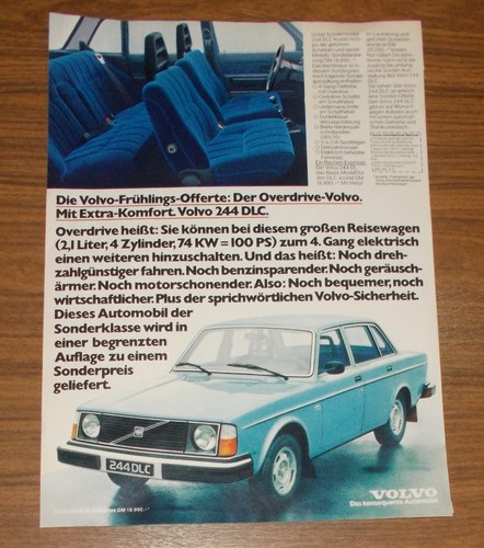 Rara pubblicità volvo 244 - rara,