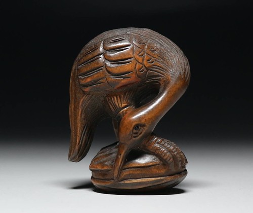 Antica gru giapponese - , netsuke