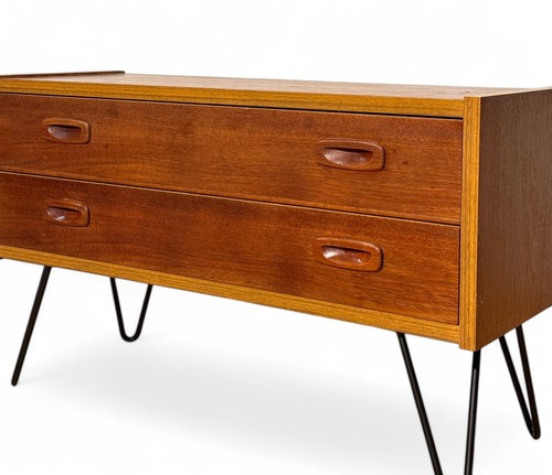 Cassettiera danese teak gambe - danese,
