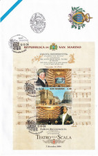 SAN MARINO 2004 - TEATRO ALLA SCALA BUSTA FDC/FIRST DAY COVER