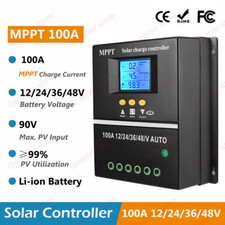 100A MPPT Solare Controllore di carica 12V 24V 36V 48V Batteria PV Regolatore
