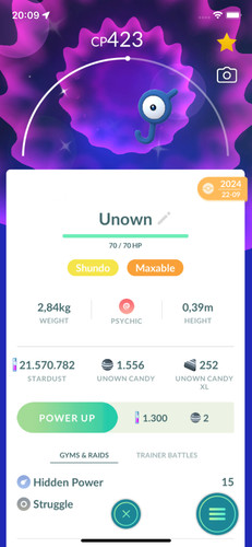 Pokemon shiny unown a - shiny, c