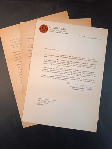 Lettera ufficiale milan club - ufficiale,