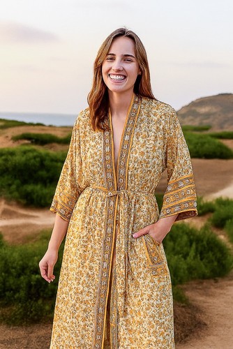 Abito lungo kimono - , bianco