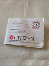 CITIZEN Garanzia