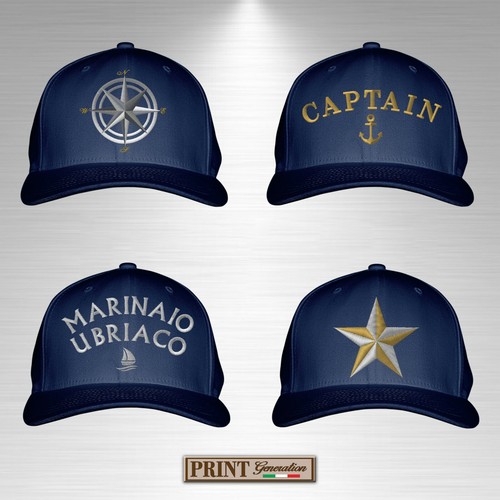 Cappello blue navy - , ricamato