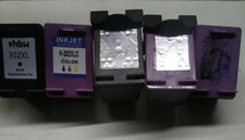 5 CARTUCCE HP 302 XL  (3 x COLORE - 2 x NERO) DA RIGENERARE