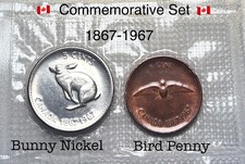 1967 Canada 1C Bird Penny & 5