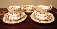 Royal Albert Set di 2 tazze da tè, piattini e piatti da dessert - Lorraine Bone China