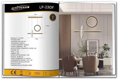 Lampadario universo led oro - x,