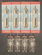 TELEFUNKEN 12AX7 ECC83 TUBO TIMBRO DIAMANTATO PERFETTO ABBINATO QUAD SET di QUATTRO (4)