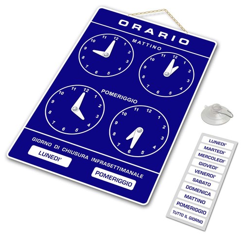 Cartello orario regolabile - cartello,