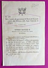 BOLOGNA , REGIO DECRETO X ADDETTO ALLA BIBLIOTECA DELLA REGIA UNIVERSITA'-3325